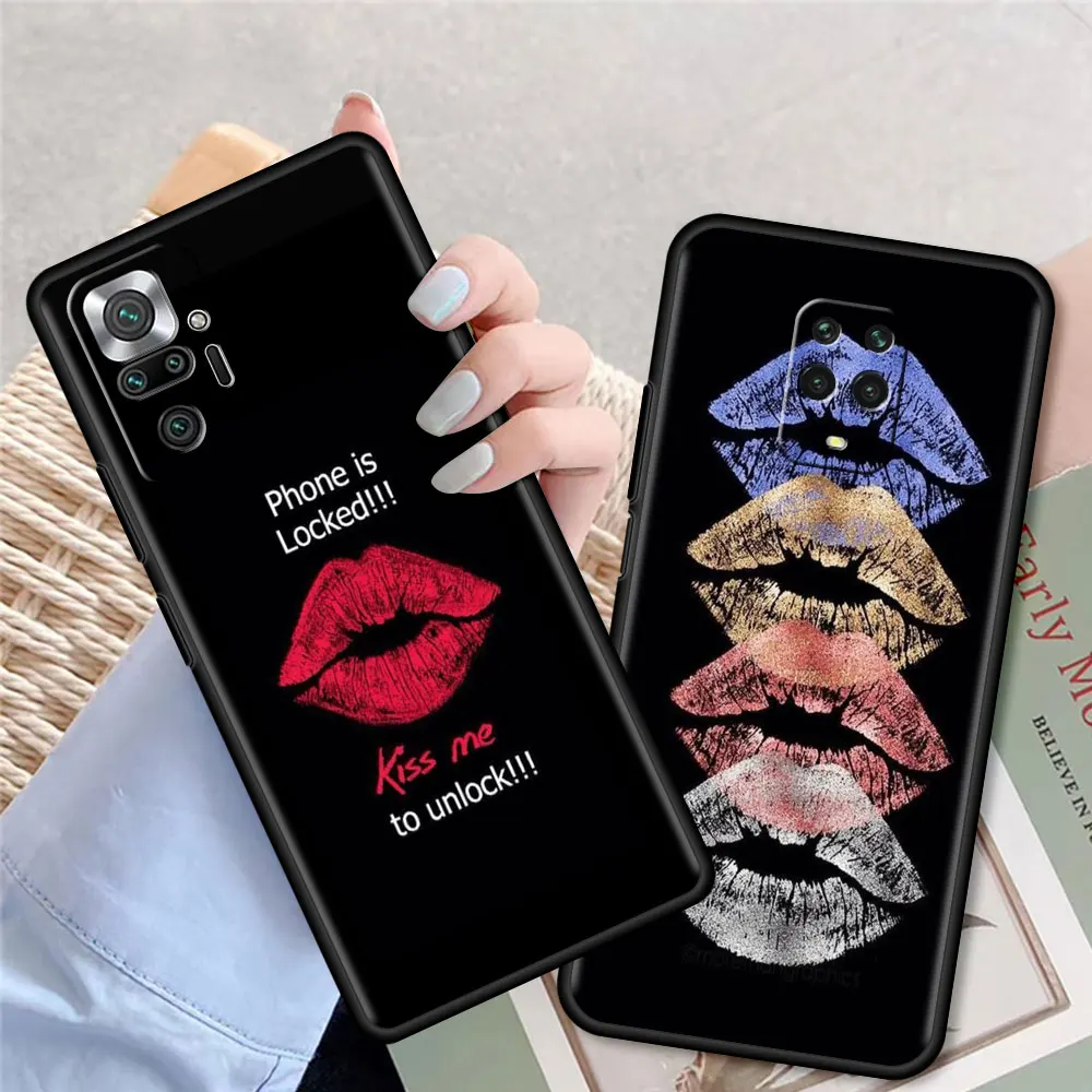 

Silicone Case for Xiaomi Redmi Note 9S 9 8 10 Pro K40 8T 9T 7 9C 9A 8A 7A 6A Tpu Soft Phone Cover Th Lips