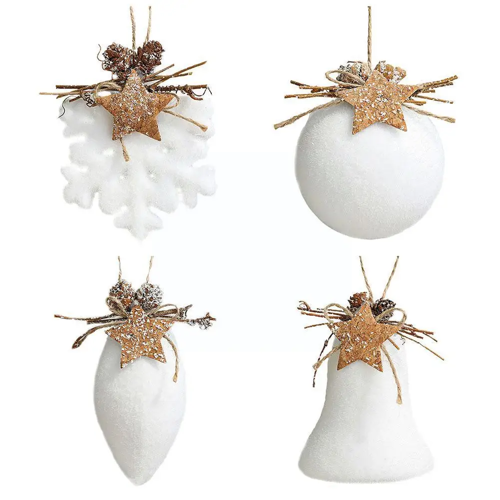 Пенопластовый Белый Рождественский шар снежинка капля воды колокольчик