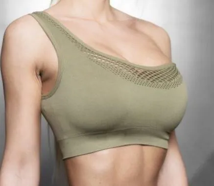CB1191 green bra Женский спортивный костюм, комплект для йоги на одно плечо, бесшовный костюм для фитнеса, спортивный бюстгальтер для бега, штаны для йоги, леггинсы, женский костюм, одежда для спортзала - Цвет: CB1191 green bra