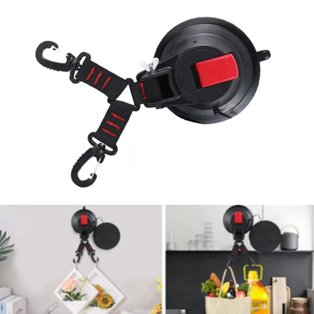 

1pc Powerful Car Suction Cup Anchor With 2 Securing Hooks Multi-function Heavy Duty Sucker Cup Camping Tie Down Car Mount Acce