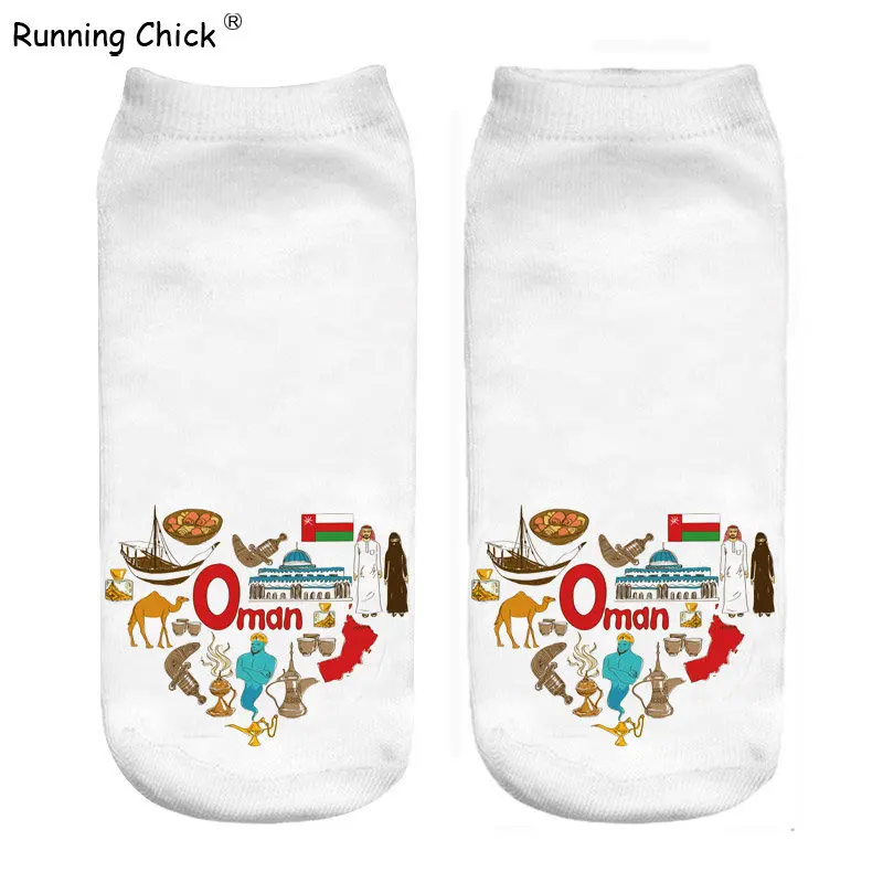 Бегущие цыпленок Оман любят 3d печать смешные носки оптом|Носки-следки| |