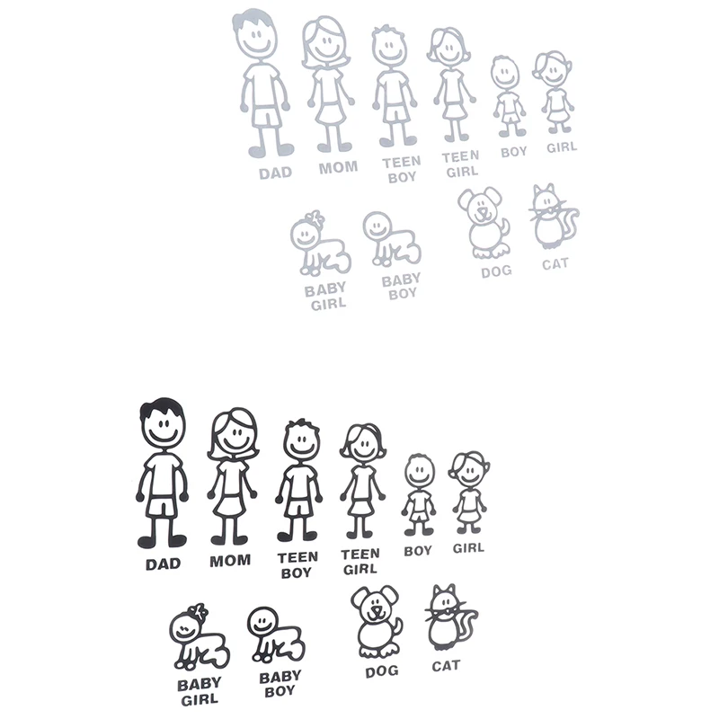

DIY self-adhesive Family Decals Vinyl Sticker Car Window Sticker Slaps Family Fun Dog Cat Baby Children Car Decor