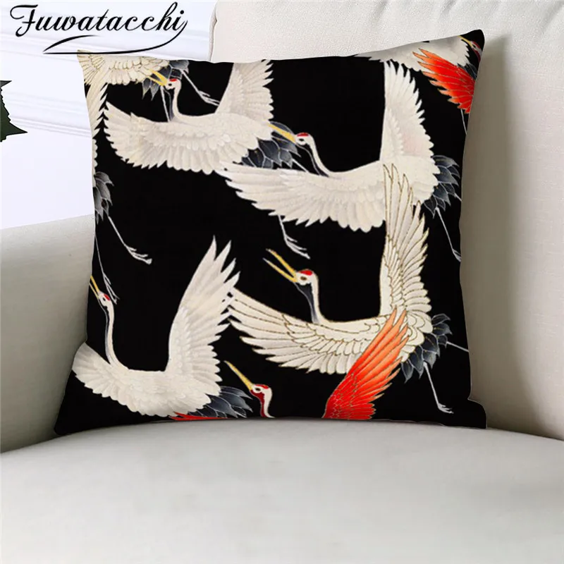 Fuwatacchi наволочки с красным журавлем духовные животными для дома спальни дивана