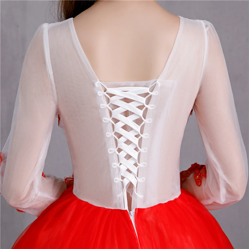 Винтажное платье с цветочным принтом круглым вырезом и длинным рукавом|Платья на