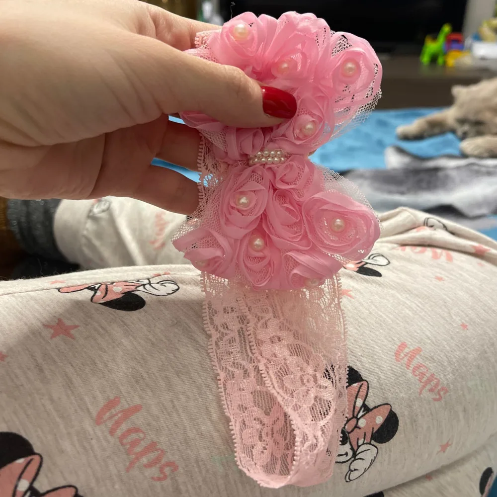 Повязка на голову с бантом и искусственным жемчугом | Детская одежда обувь