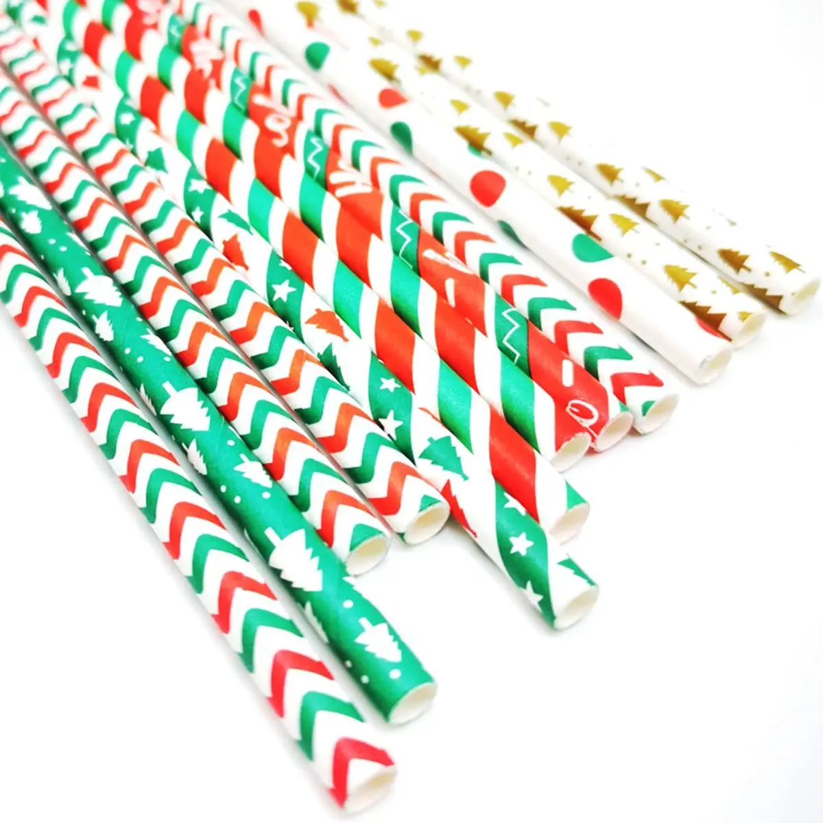Соломинки бумажные для питья в виде снежинок 25 шт. рождественские украшения | Дом
