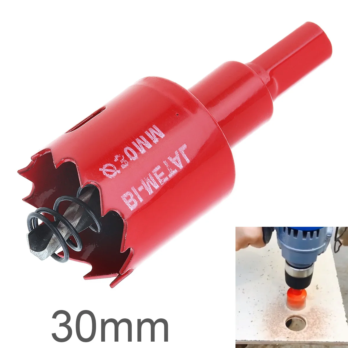 

30mm M42 Bi-Metal Hole Saws Drilling Hole Cut Tool with Sawtooth and Spring for PVC Plate / Woodworking