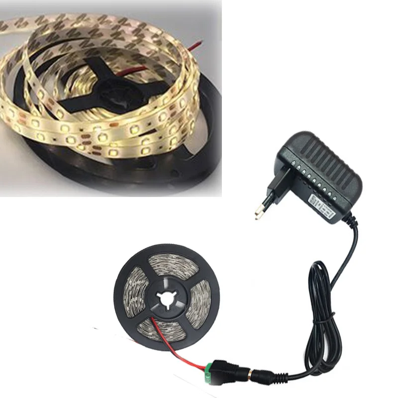 RGB Светодиодная лента светильник SMD 2835 5 м Водонепроницаемая RGB лента 12В лента Диодная Светодиодная лента s светильник Гибкая полоса лампа ИК wifi контроллер - Испускаемый цвет: 5m-Warm White