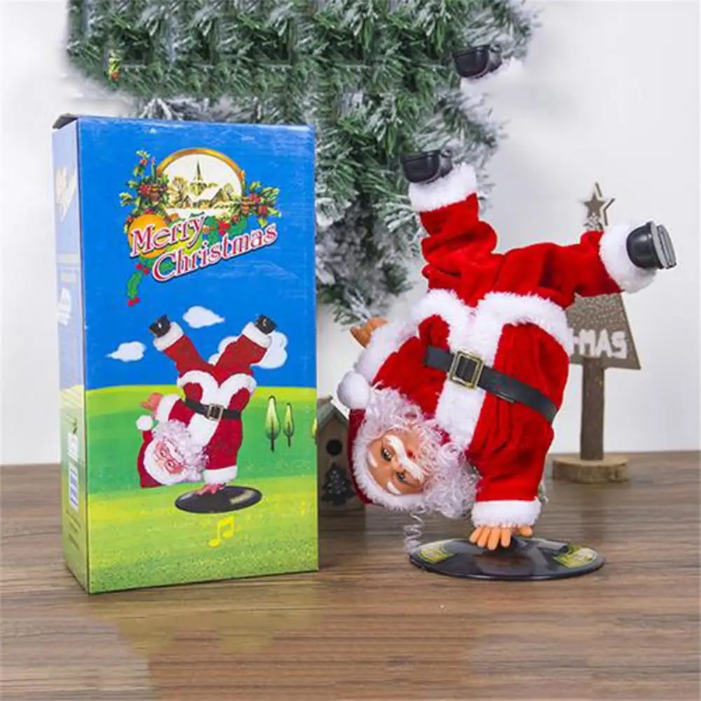 

Electric Singing Santa Claus Toy Inverted Rotate Singing Dancing Santa Doll Toys Xmas Ornament Santa Musical For Kids