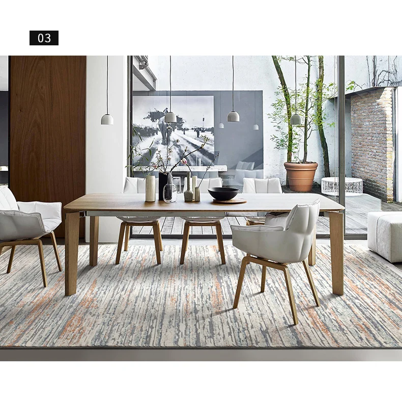 

Nordic style modern simple living room, bedroom, sofa, carpet, tea table blanket, American household bed, bed blanket