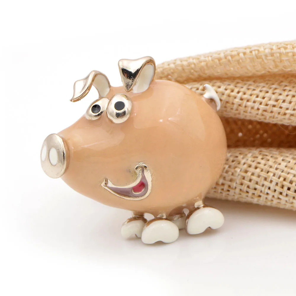 Молодой тюльпан милые Цвет Фул эмалью с изображением свинки броши для женщин 2