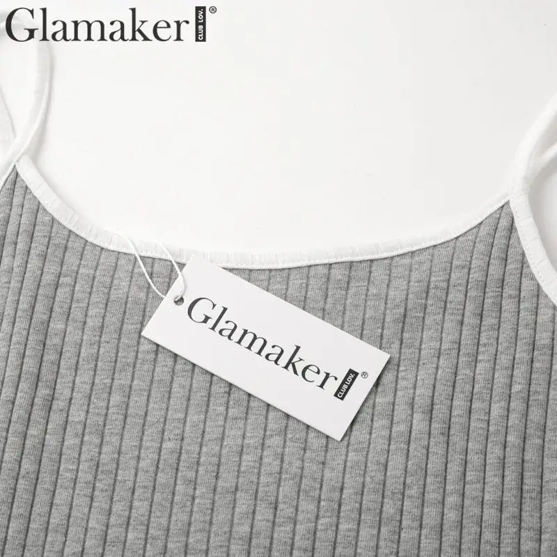 Glamaker, трикотажное облегающее платье с бретельками, женское элегантное платье без рукавов с открытыми плечами, женские вечерние платья на осень и зиму, сексуальное платье