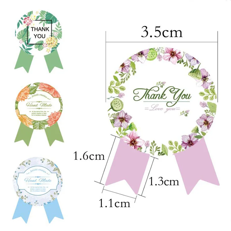 Многофункциональная наклейка Ручная работа спасибо в форме медали 80 шт./лот |