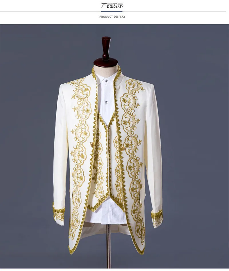 Костюм из 3 предметов роскошный винтажный средневековый маскарадный пиджак