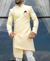 latest irregular design mens long suit jacket indian style groom mens wedding dress 2 pieces party tuxedo terno masculino