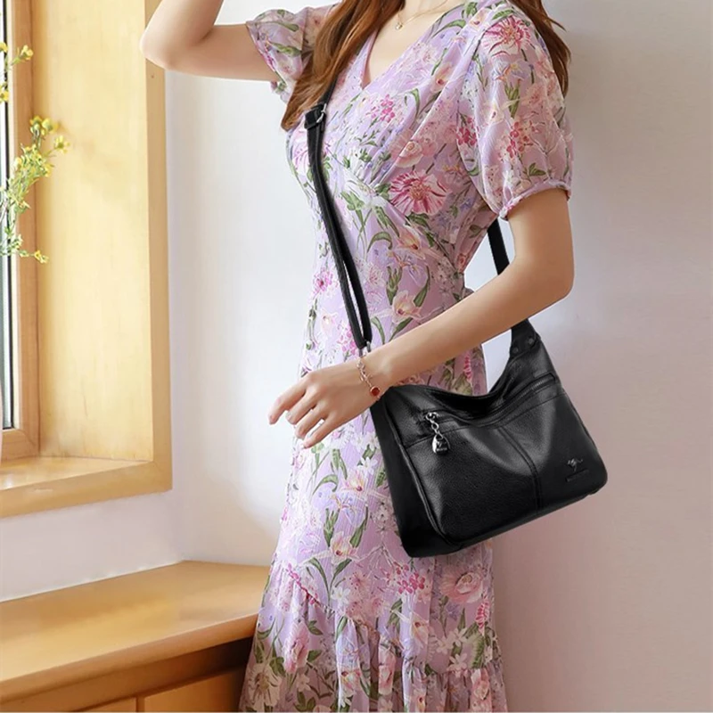 

2021 New Fashion Single Shoulder Messenger Handbag Ladies Fashionable Purses and Handbags 100% Full Genuine Leather Bag Monogram