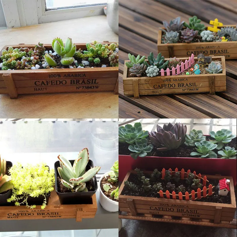 Прямая поставка модные деревянные садовые Цветочные растения горшок ящик