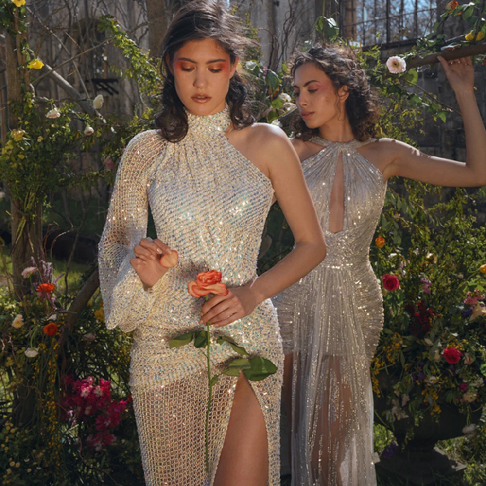 Блестящие вечерние платья-русалки Длинные Роскошные блестящие Женские