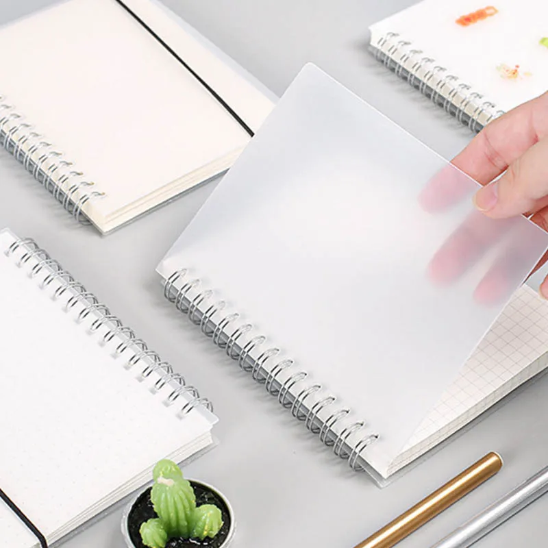 Прозрачный блокнот на спирали дневник с прозрачной сеткой в горошек из