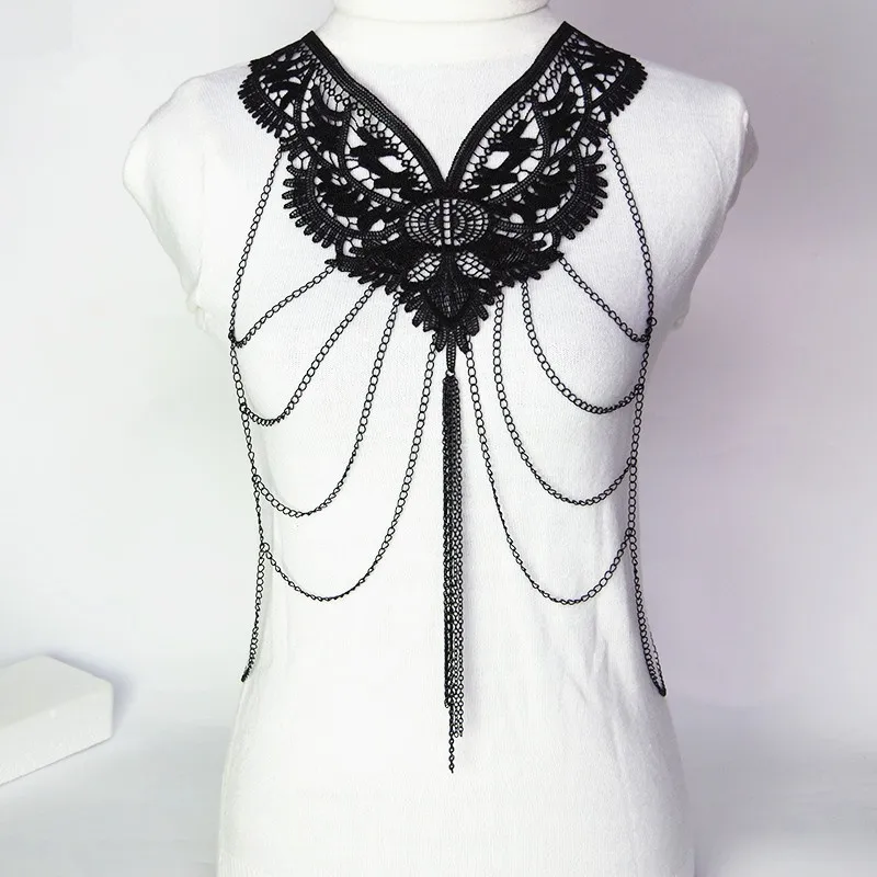 Кружевное платье с цветочным рисунком в стиле Collares кисточкой золото тело цепь