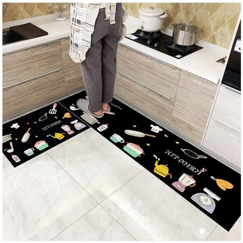 

New Modern Anti-slip Home Kitchen Mat Bedroom Cartoon Soft Solid Rug Hallway Absorption Doormat Entrance Balcony Hotel Carpet