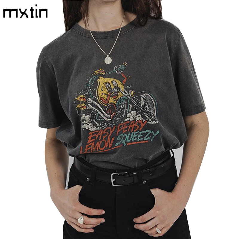 

Женская футболка с коротким рукавом, Повседневная хлопковая Футболка с винтажным принтом, лето 2022