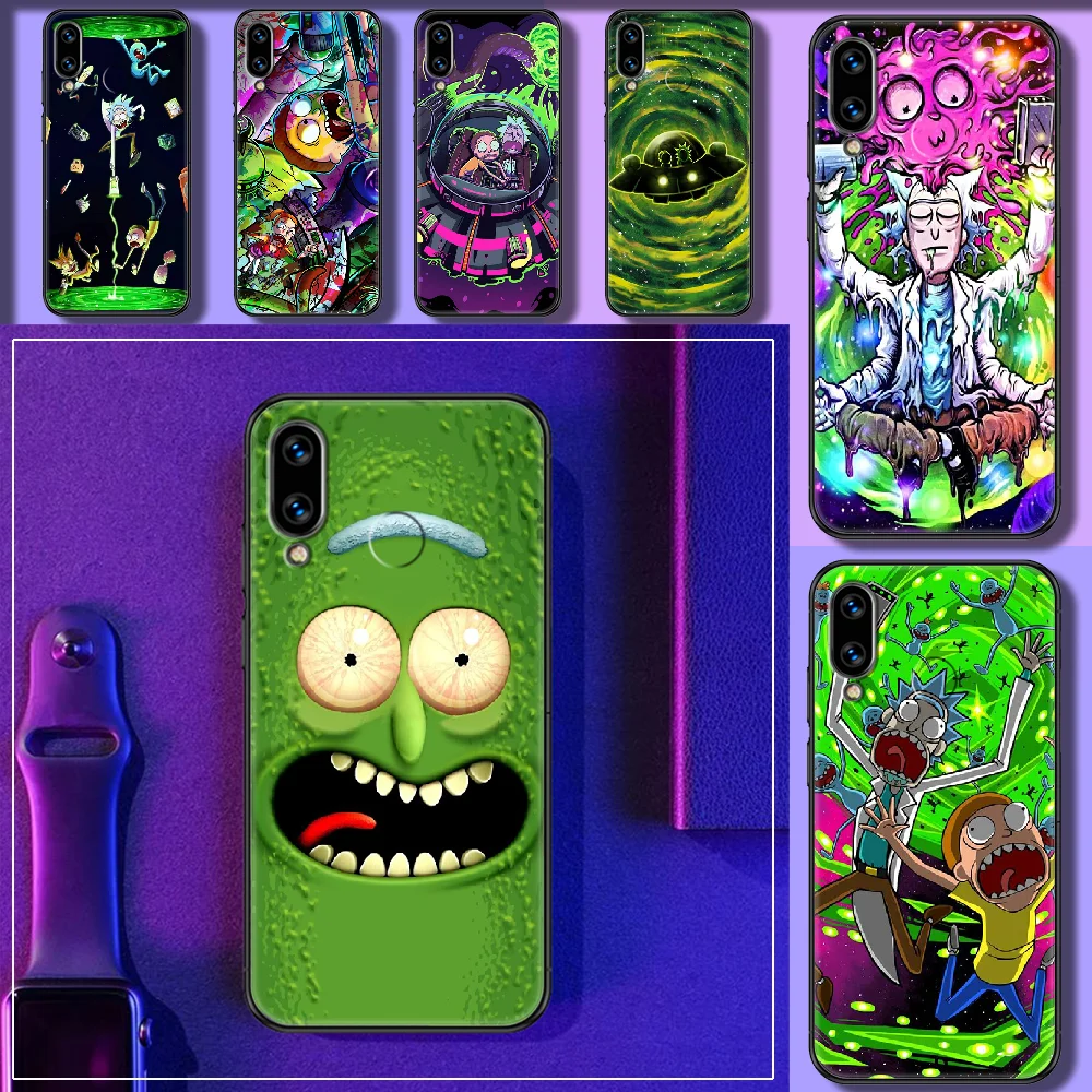 

Cartoon Ricks or Morties Phone case For Huawei Honor 6 7 8 9 10 10i 20 A C X Lite Pro Play black fashion back silicone shell