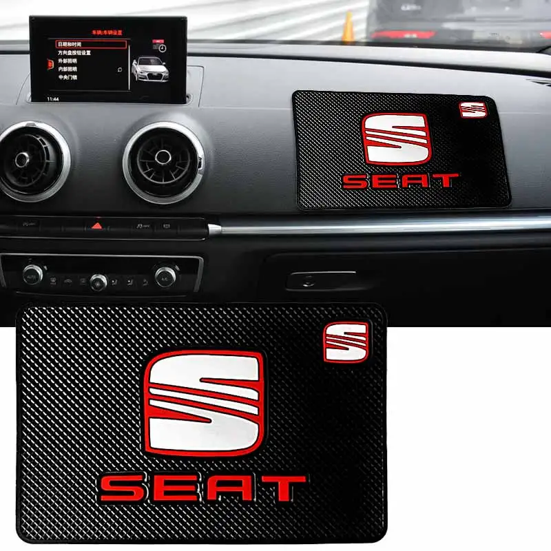 

1pcs Car Interior Mobile Phone Anti-Slip Mat for Seat ibiza 6j 6l fr Ateca Altea xl leon 2 Leon Alhambra Auto Interior Decal