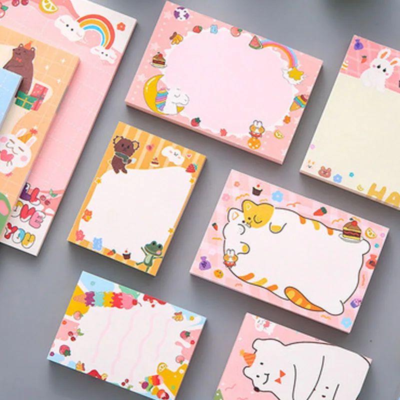 

1PCS Creative Stationery Sticky Notes Cartoon Fruit Animal Korea Stickies Tearable Memo Pad Message Cute N Times Child Gifts