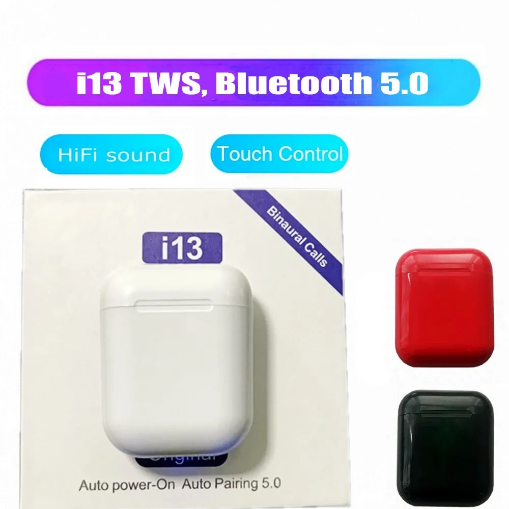 Factory Price！i13 TWS 1:1 mini Wireless Earphone 5D Super Bass bluetooth headset handsfree Earbuds pk i20 i60 i80 i500 i200 TWS