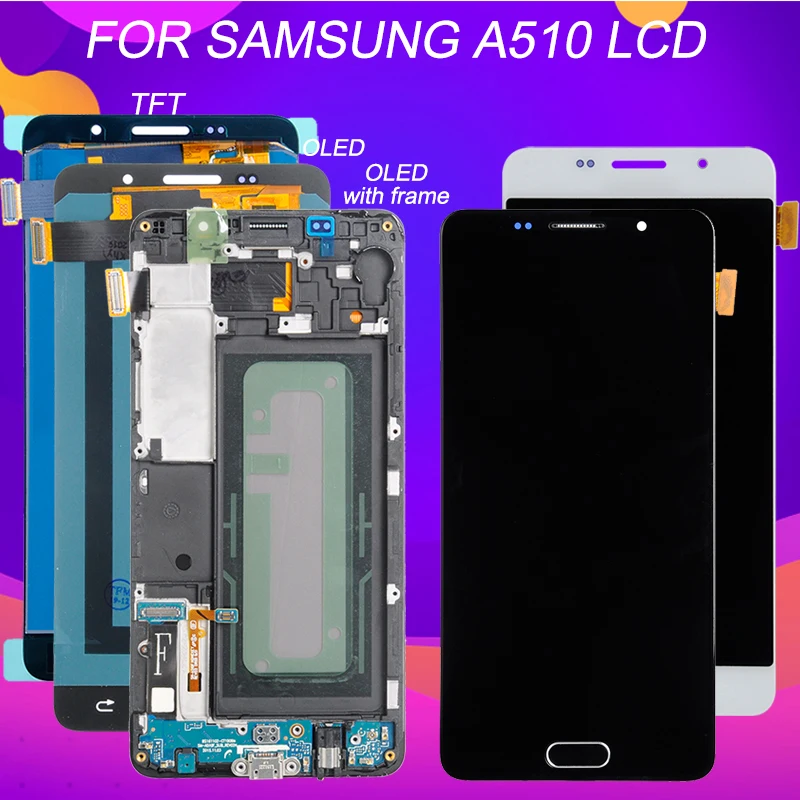 Дигитайзер в сборе для Samsung Galaxy A510 A5 2016 A510F A510M|Экраны мобильных телефонов| |
