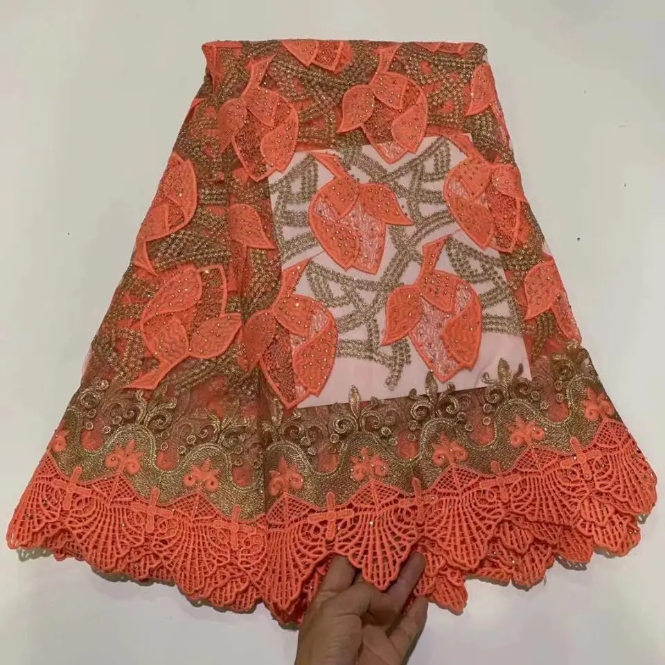 

High Quality Nigerian Lace Fabrics 2019 With Stones African French Net Lace Fabric Embroidered Tulle Mesh Lace DFN136