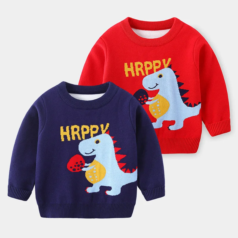 

Autumn Baby Girls Boys Sweaters Dinosaur Toddler Coat Kids Knitting Pullovers Tops Baby Boys Girls Cartoon Long Sleeve Sweaters