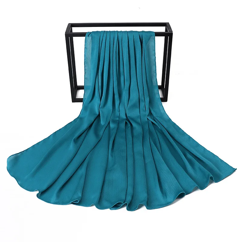 

70*175CM 2021 New Model Simulation Silk Satin Scarf Malaysia Indonesia Ladies Head Gauze Travel Hijab Latest Turban for Women