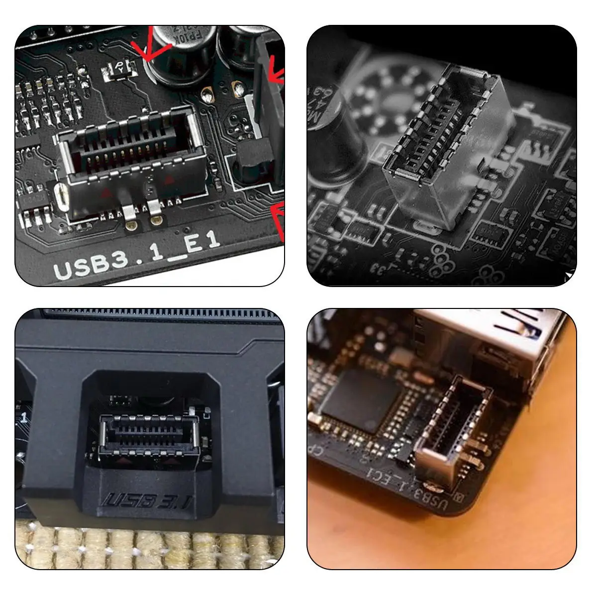 USB 3 1 заголовок передней панели для USB-C и 0 концентратор 4 порта Передняя панель