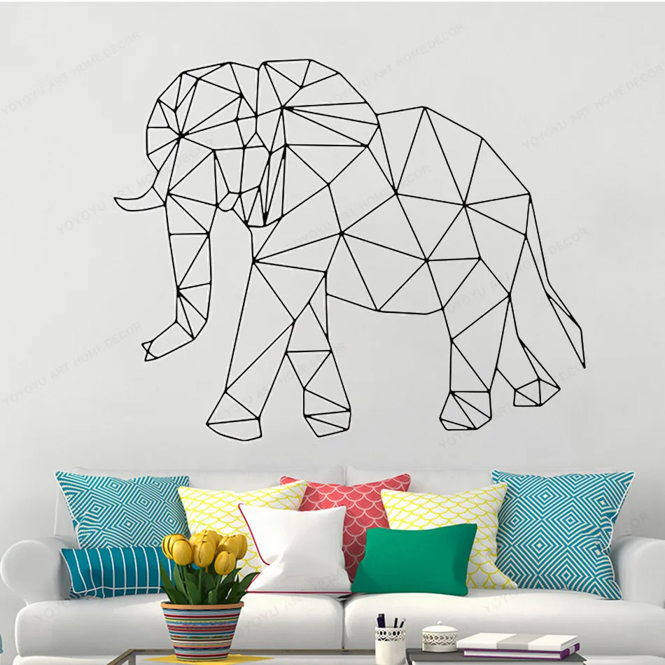 

Elephant Geometric wall decal Geometric Animals wall sticker vinyl home wall decor JH674