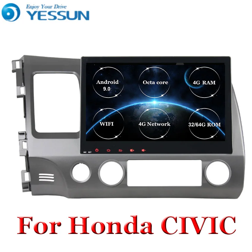 

10.1 Inch 2Din Android 9 Car Radio Octa Core HD 1024*600 Toch screen GPS Multimedia Player For Honda Civic 2006-2011