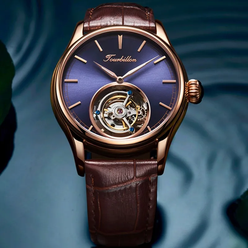 A Tourbillon часы GUANQIN на механический сапфир для мужчин s часы лучший бренд класса люкс часы для мужчин Relogio Masculino - Цвет: A