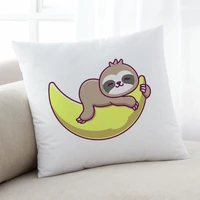 cute lazy sloth print pillow case mocha cushion cover cartoon home textile pillow cover anime decorative pillows pillowcase