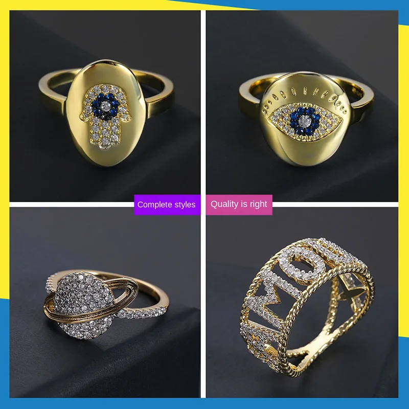 

Новинка 2020, кольцо с алмазами и английским алфавитом в стиле ретро, 18 к