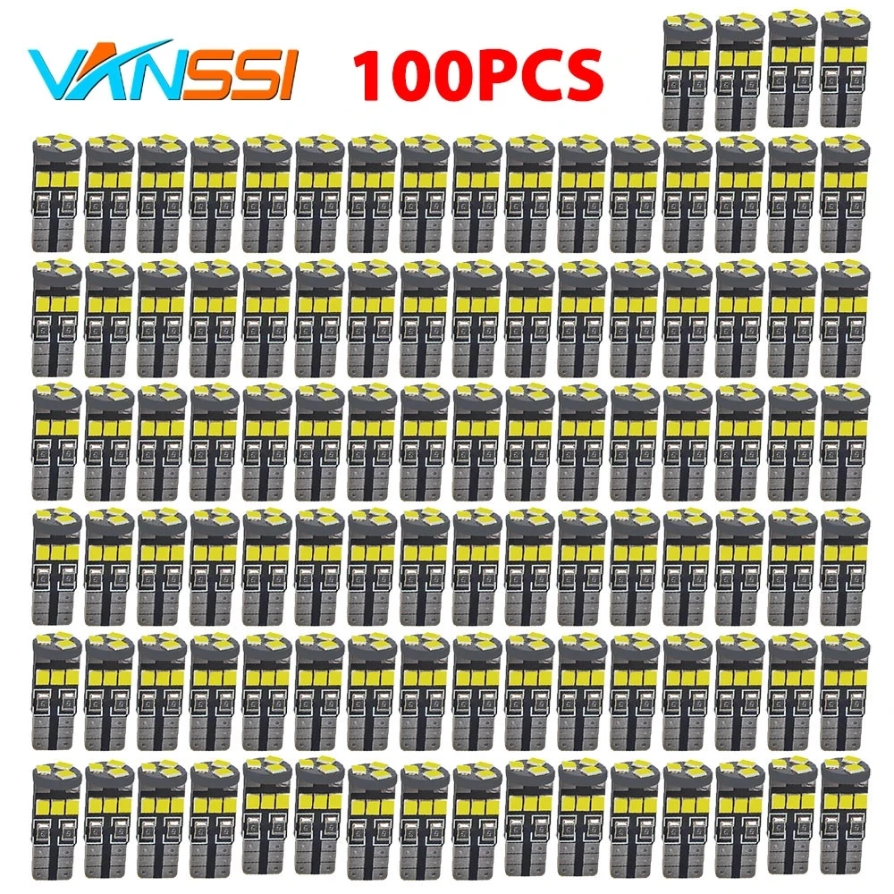 

100 шт. T10 W5W 194 9SMD 2835 Светодиодный лампы Canbus светодиодный ные фонари для внутреннего купольного освещения карты 12 В постоянного тока 6000 К белый