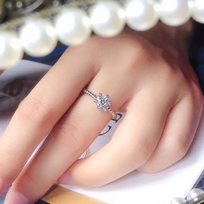 CoLife ювелирные изделия модное кольцо Moissanite 5 мм круглое 925 Серебряное обручальное
