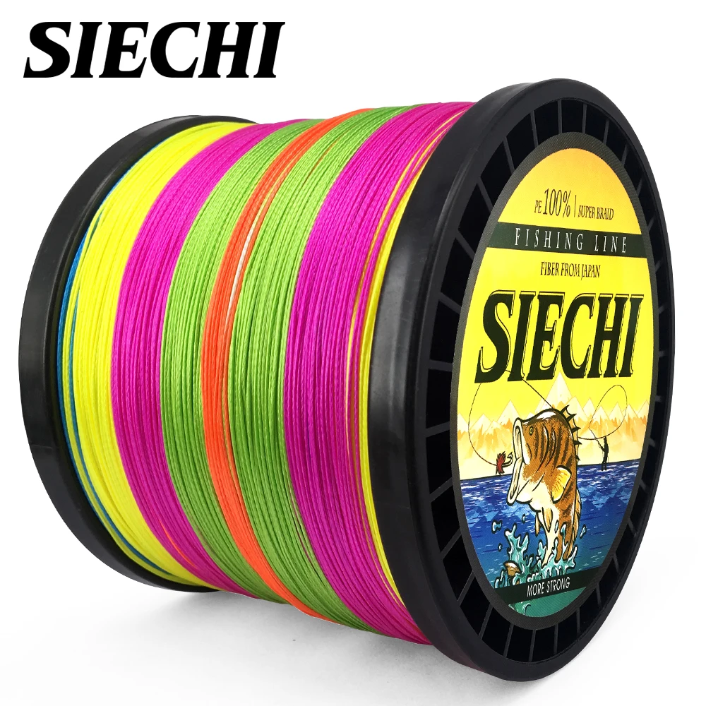 SIECHI 1000 м плетеная рыболовная леска 8 нитей гладкая многонитевая PE Леска для карпа