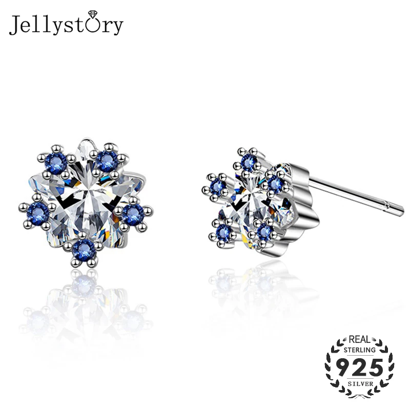 Jellystory Модные женские сережки 925 Стерлинговое Серебро сапфир драгоценный камень
