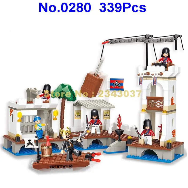 Конструктор корабль пиратов Sluban 0280 339 шт. 6 игрушек|building blocks|pirates of thepirates caribbean blocks |