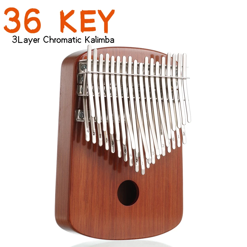 

Three-level Chromatic Kalimba 36 Key semitone diatonic scale keyboard Music Piano Performance grade instruments