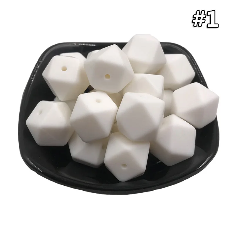 5PCS Beads 1 5 шт./компл. силиконовые шестигранные шарики 17 мм Силиконовые Шарики фитинг BPA бесплатно пищевого качества детские жевательные прорезыватели Прорезыватель Соска клип игрушка - Цвет: 5PCS Beads 1