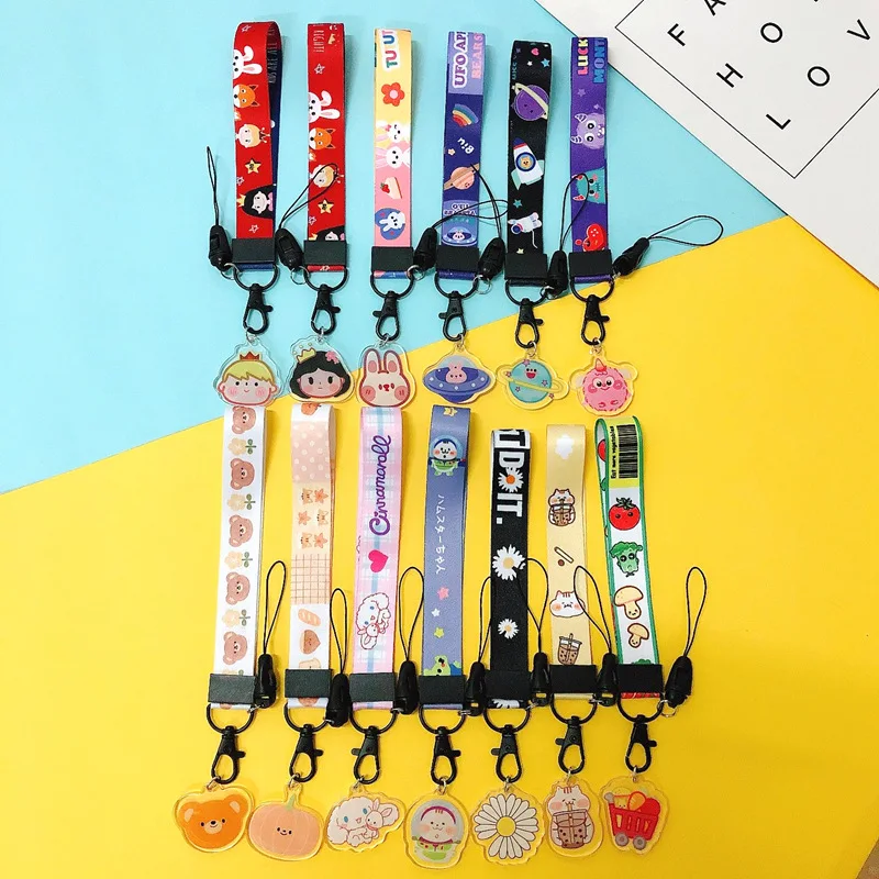 Lanyard cartoon cute cartoon neckband mobile phone with USB ID bracket DIY sling lasso key lanyard ID card gym charm strap