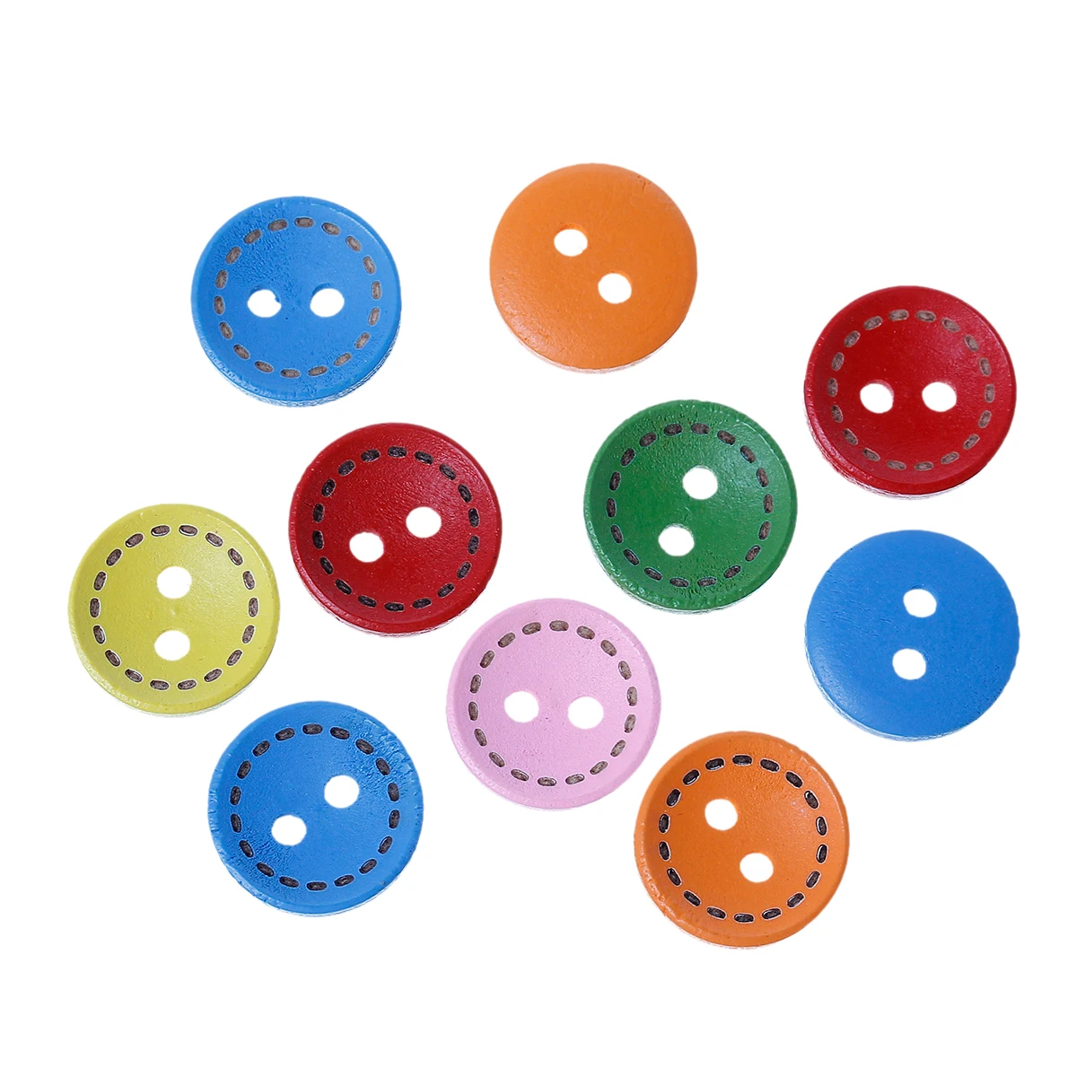 

200PCs 15mm Wood Sewing Buttons Scrapbooking 2 Holes Round Random DIY Scrapbooking For Clothing Accessories Sewing Supplies