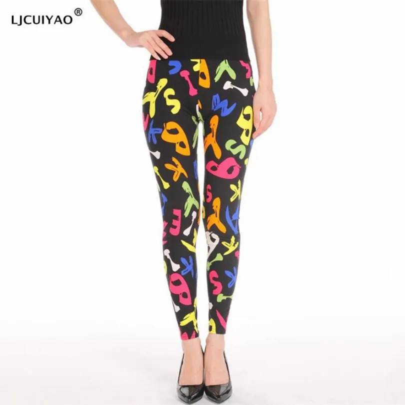 LJCUIYAO черные спортивные Леггинсы для фитнеса женские эластичные леггинсы с